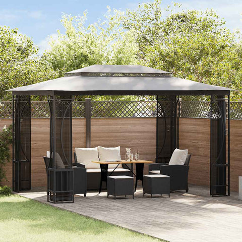Gazebo con Rete 300x400x265 cm Antracite