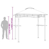 Gazebo per Barbecue 240x150x255 cm Antracite in Acciaio