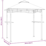 Gazebo per Barbecue 240x150x255 cm Antracite in Acciaio