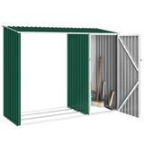 Capanno per Legna Verde 245x98x159 cm in Acciaio Zincato