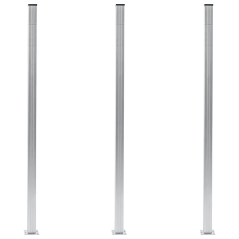 Pali per Recinzione 3 pz in Alluminio 185 cm