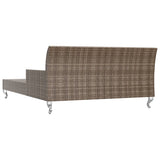 Lettino Prendisole per 2 Persone con Cuscini Polyrattan Marrone