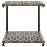 Lettino Prendisole per 2 Persone con Cuscini Polyrattan Marrone