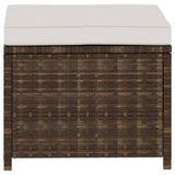 Set Divani da Giardino 5 pz con Cuscini in Polyrattan Marrone