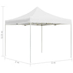 Gazebo Professionale Pieghevole Alluminio 2x2 m Bianco