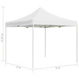 Gazebo Professionale Pieghevole Alluminio 2x2 m Bianco