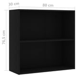 Libreria Nera 80x30x76,5 cm in Legno truciolato
