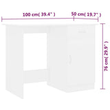 Scrivania Bianca 100x50x76 cm in Legno truciolato