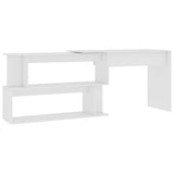 Scrivania ad Angolo Bianca 200x50x76 cm in Legno truciolato