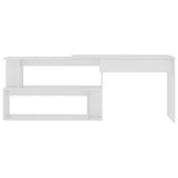 Scrivania ad Angolo Bianca 200x50x76 cm in Legno truciolato