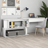 Scrivania ad Angolo Bianca 200x50x76 cm in Legno truciolato