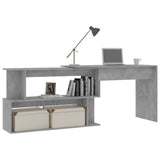 Scrivania Angolo Grigio Cemento 200x50x76 cm Legno truciolato