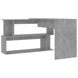 Scrivania Angolo Grigio Cemento 200x50x76 cm Legno truciolato