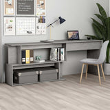 Scrivania Angolo Grigio Cemento 200x50x76 cm Legno truciolato