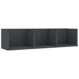 Scaffale Porta CD a Parete Grigio 75x18x18 cm Legno truciolato