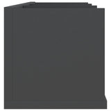 Scaffale Porta CD a Parete Grigio 75x18x18 cm Legno truciolato