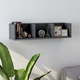 Scaffale Porta CD a Parete Grigio 75x18x18 cm Legno truciolato