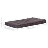 Cuscino per Pallet e Pavimento in Cotone 120x80x10 cm Antracite