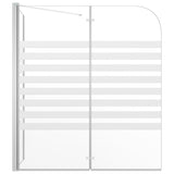 Cabina da Bagno 120x68x130 cm in Vetro Temperato a Righe