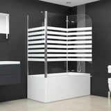Cabina da Bagno 120x68x130 cm in Vetro Temperato a Righe