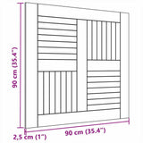 Piano del Tavolo Legno Massello di Teak Quadrato 90x90x2,5 cm