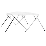 Bimini di Prua con Tendalino a 4 Archi Bianco 243x196x137 cm