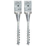 Picchetti di Terra 2 pz Argento 9x9x56 cm in Acciaio Zincato
