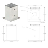Ancoraggi Pali 4 pz in Metallo Zincato 101 mm