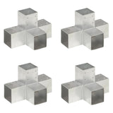 Connettori per Pali a Forma di X 4 pz in Metallo Zincato 91x91 mm