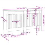 Copertura per Radiatore Antracite 152x19x81,5 cm in MDF