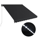 Tenda da Sole Retrattile Manuale con LED 300x250 cm Antracite