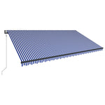 Tenda da Sole Retrattile Automatica 600x300 cm Blu e Bianca