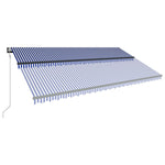 Tenda da Sole Retrattile Automatica 600x300 cm Blu e Bianca