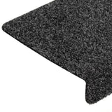 Tappetini per scale autoadesivi 15 pz 65x21x4 cm Grigio Scuro bordo rettangolare