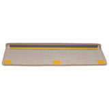 Tappetini per scale 15 pz 65x21x4 cm Marrone chiaro Bordo rettangolare