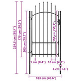 Cancello da Giardino Woerden in Acciaio 1x1,7 m Nero