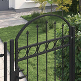 Cancello per recinzione ASSEN con parte superiore ad arco in acciaio 102x200 cm Nero