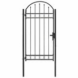 Cancello per recinzione ASSEN con parte superiore ad arco in acciaio 102x200 cm Nero