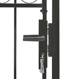 Cancello per recinzione ASSEN con parte superiore ad arco in acciaio 102x200 cm Nero
