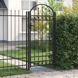 Cancello per recinzione ASSEN con parte superiore ad arco in acciaio 102x200 cm Nero