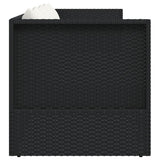 Lettino da Giardino con Cuscini in Polyrattan Nero