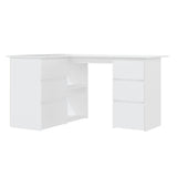 Scrivania ad Angolo Bianca 145x100x76 cm in Legno truciolato