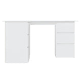 Scrivania ad Angolo Bianca 145x100x76 cm in Legno truciolato