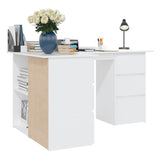 Scrivania ad Angolo Bianca 145x100x76 cm in Legno truciolato