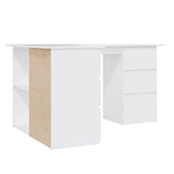 Scrivania ad Angolo Bianca 145x100x76 cm in Legno truciolato