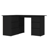 Scrivania ad Angolo Nera 145x100x76 cm in Legno truciolato