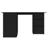 Scrivania ad Angolo Nera 145x100x76 cm in Legno truciolato