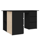 Scrivania ad Angolo Nera 145x100x76 cm in Legno truciolato
