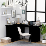 Scrivania ad Angolo Nera 145x100x76 cm in Legno truciolato