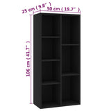 Libreria Nera 50x25x106 cm in Legno truciolato